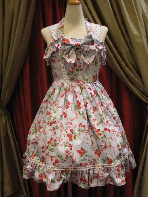 2/14☆いちごとさくらんぼ柄フリルジャンパースカート＠Aruga＆宮