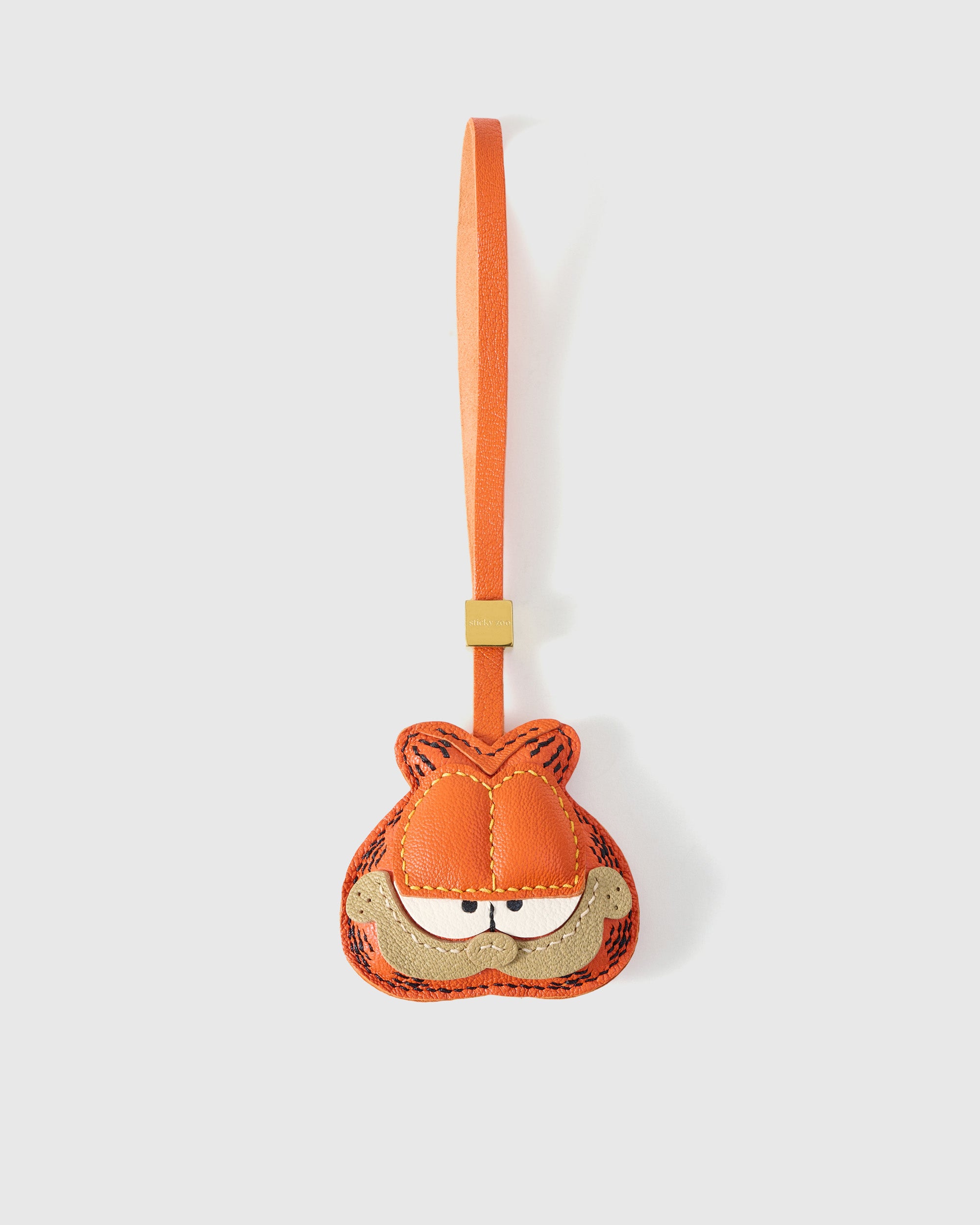 Orange Cat Leather Bag Charm & Keychain – Handmade Statement Gift