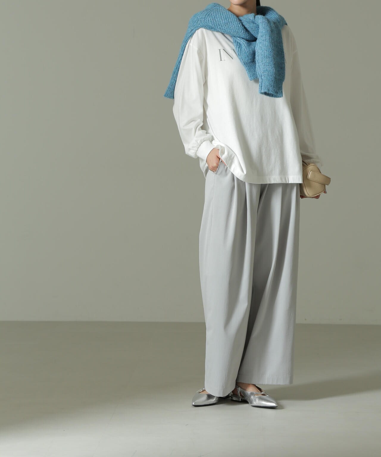 ツータック ワイドパンツ