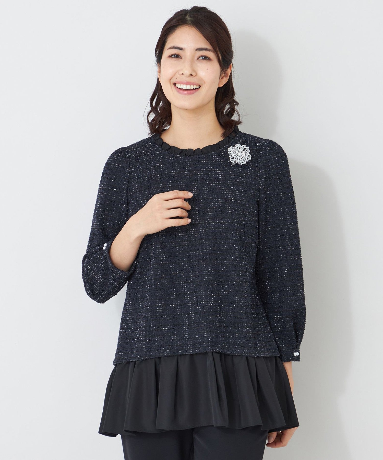 MIXツイードドッキング チュニック(ワンピース)｜TO BE CHIC(トゥー