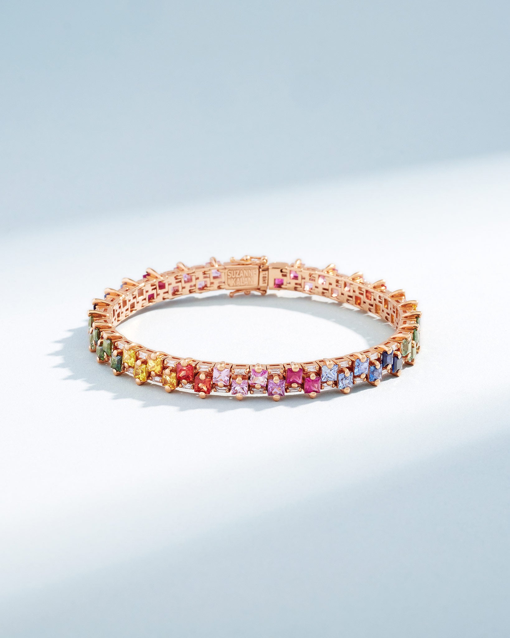 Princess Midi Stack Rainbow Sapphire Tennis Bracelet | Suzanne Kalan®