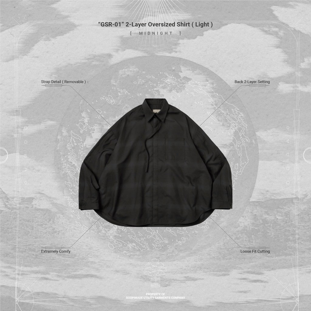 GSR-01」 2-Layer Oversized Shirt (Light) #MIDNIGHT [GOOPI-24AW-SEP