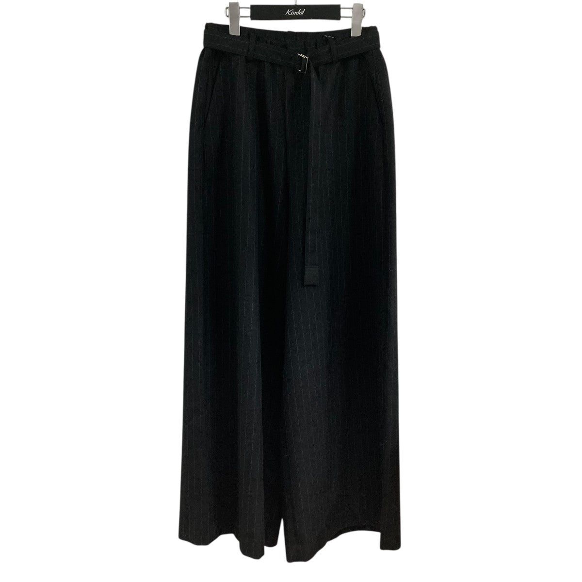 sacai(サカイ) ストライプベルテッドスラックス 24-07415 ブラック