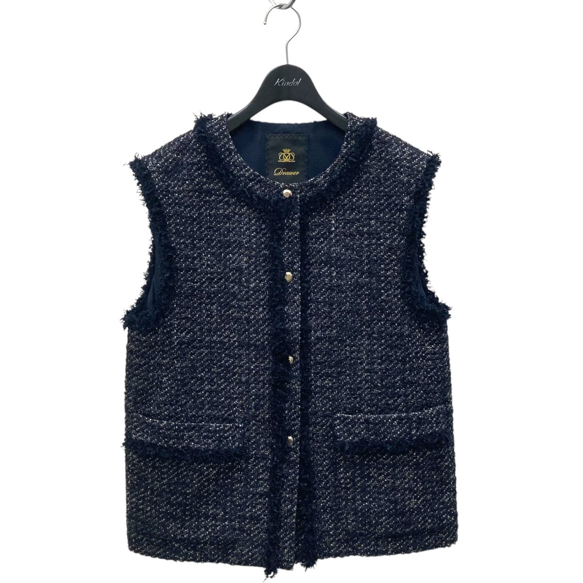 Drawer(ドゥロワー) FALL1 ツイードフリンジジレツイードベスト6522