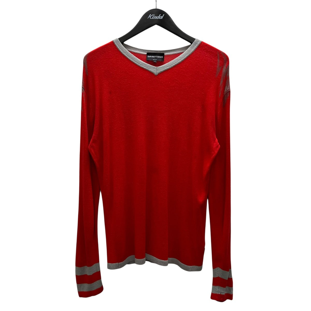 EMPORIO ARMANI(エンポリオアルマーニ) Vネックセーター レッド サイズ