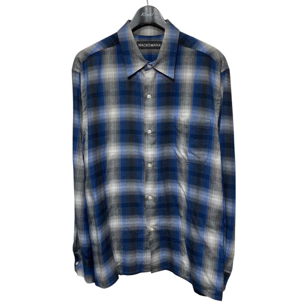 WACKO MARIA(ワコマリア) オンブレチェックシャツ ネイビー サイズ L