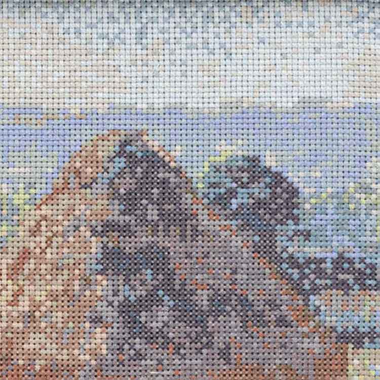 ☆［ホビーラホビーレ］クロスステッチフレーム＜積みわら、夏の終わり