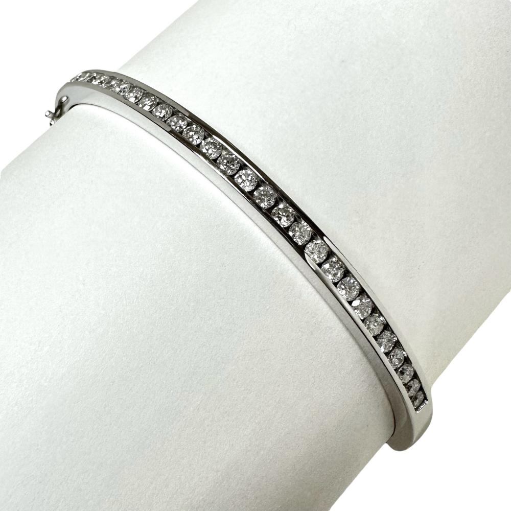 バングル ダイヤモンド 計1.00ct ブレスレット K18WGホワイトゴールド