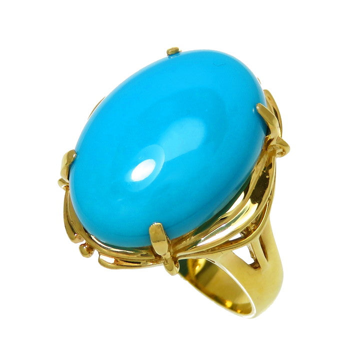 11.5号 ターコイズ/トルコ石 リング・指輪 K18ゴールド 18金 7.3g