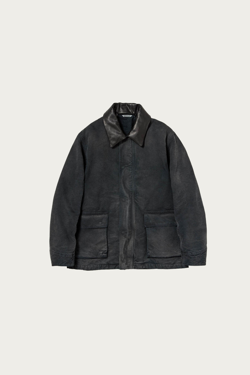 Auralee Product Dyed Organic Cotton Duck Blouson | Faded Black