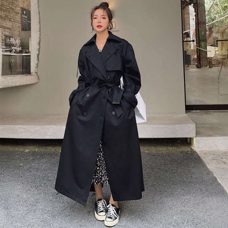 ブラックオーバーサイズトレンチコート