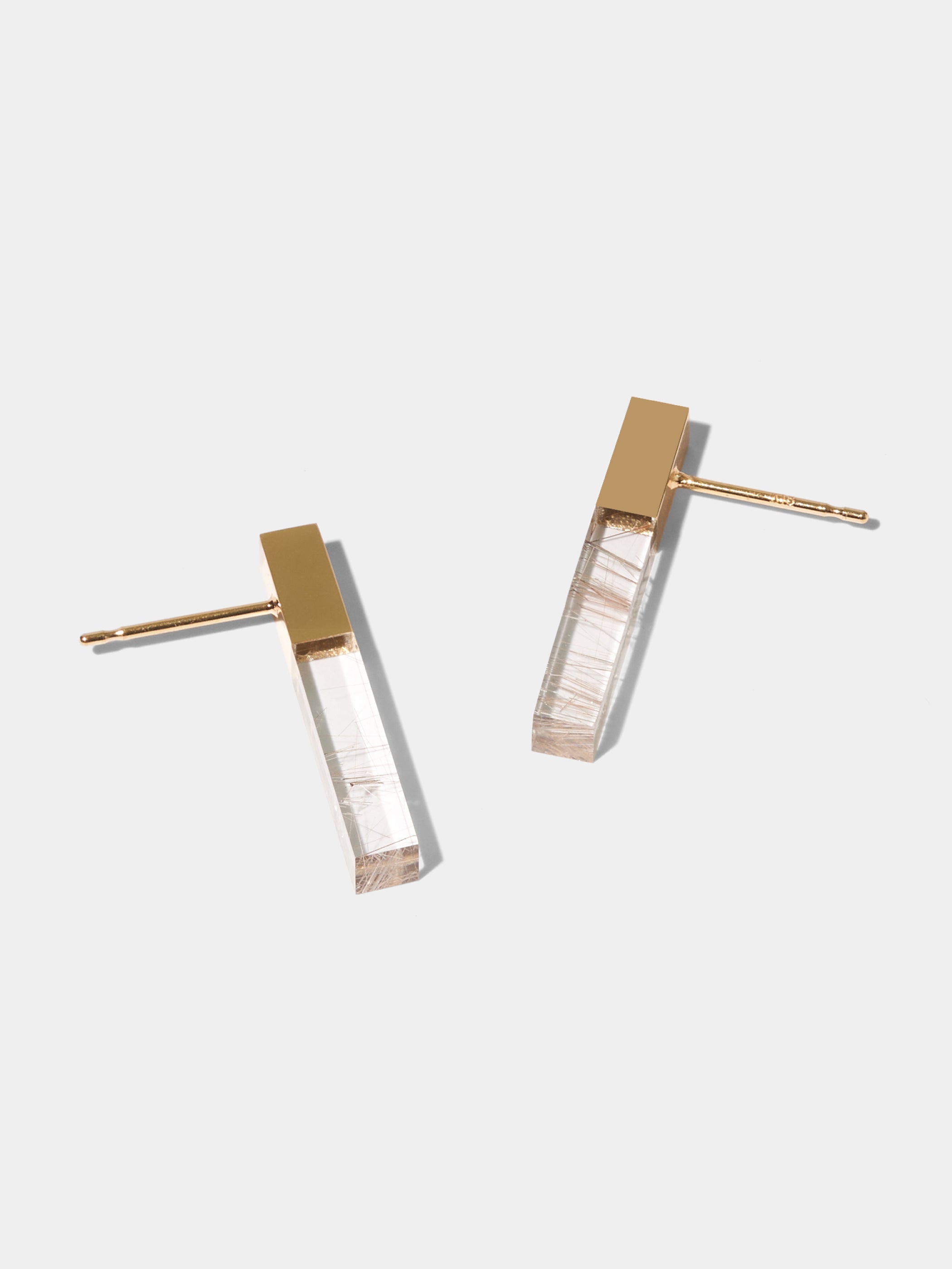 STICK / Pierced Earring / Stud M / Rutile Quartz
