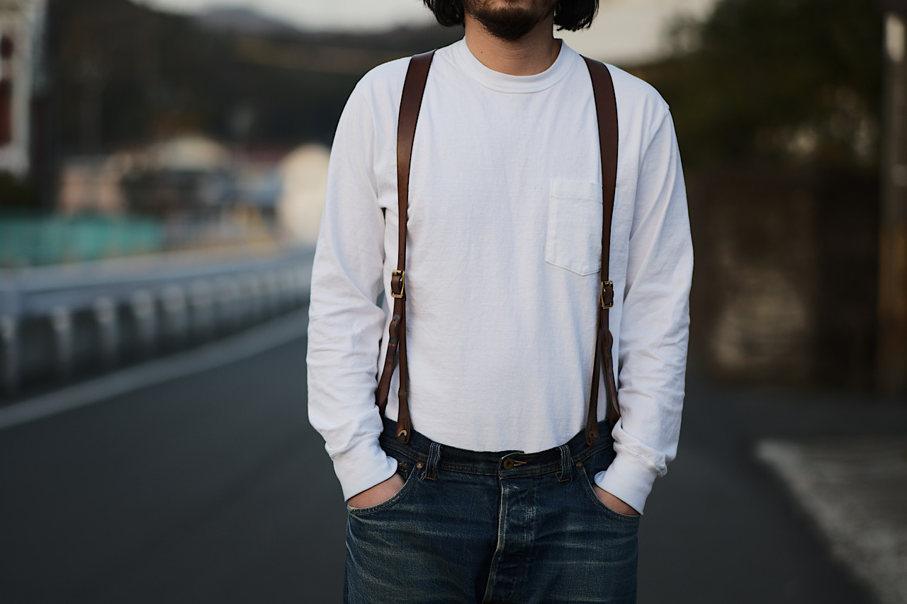 MOTOR×TCB CHROMEXCEL LEATHER SUSPENDER | TCB jeans