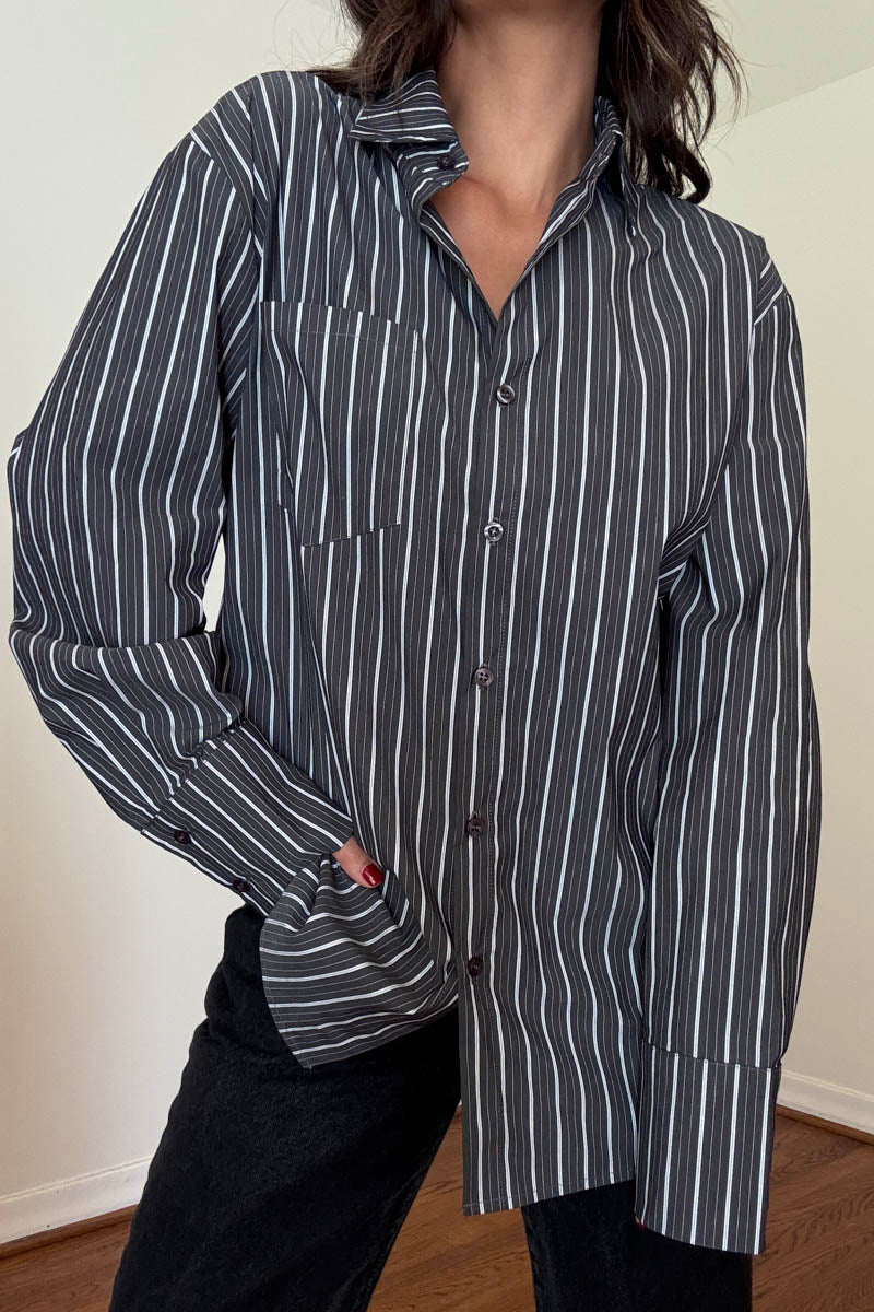 Oversized Stripe Poplin Shirt – The Oures