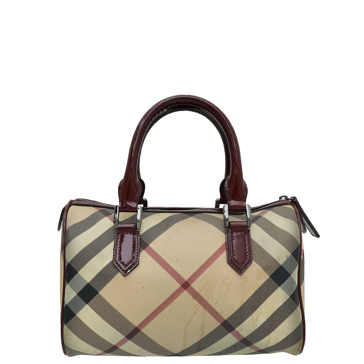 Burberry Burgundy Nova Check Boston Bag – THE CLOSET