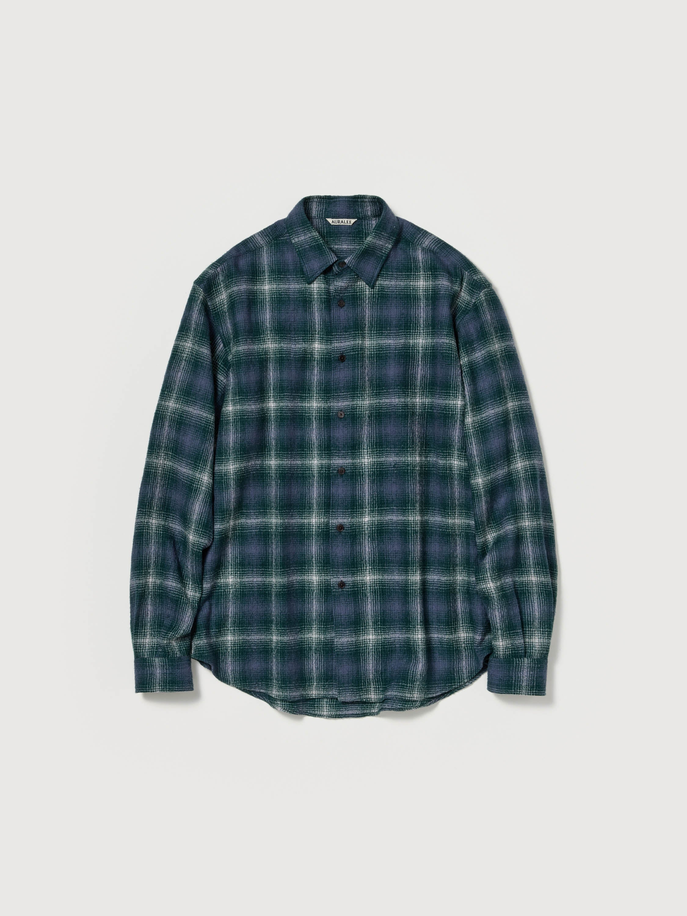 Auralee Airy Wool Check Shirt - Forest Green x Navy – Totem Brand Co.