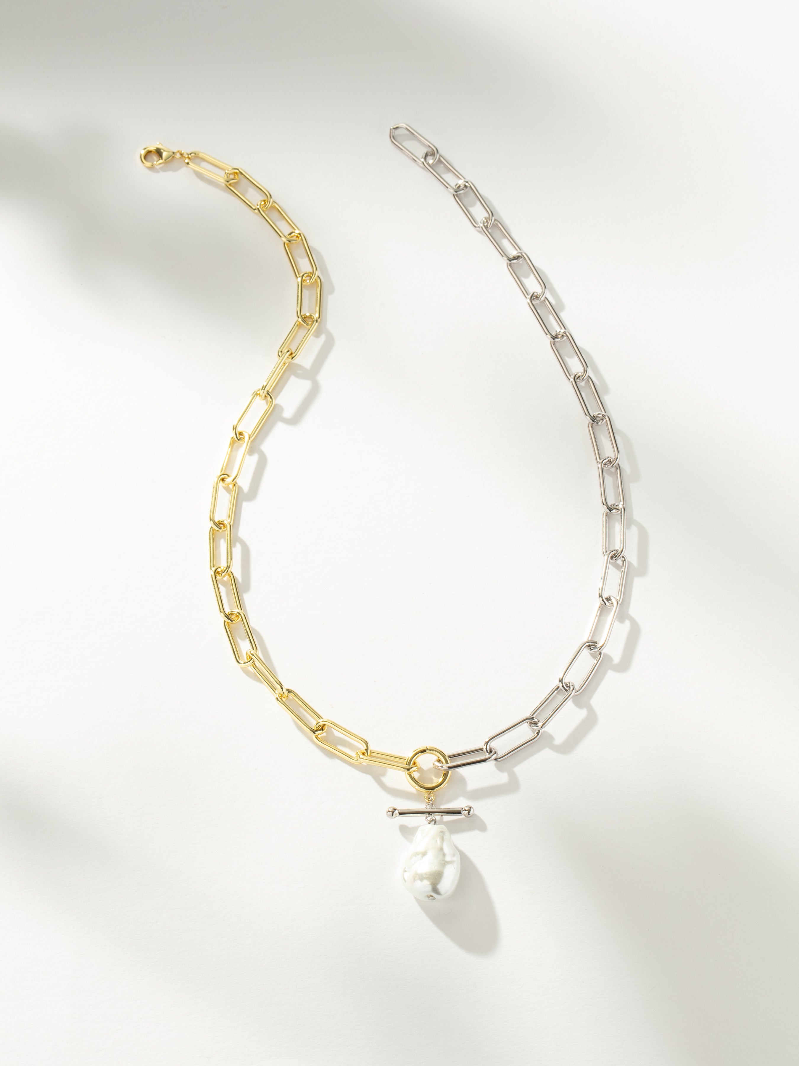 Mixed Metal Pearl Necklace | Chain Necklace | Uncommon James