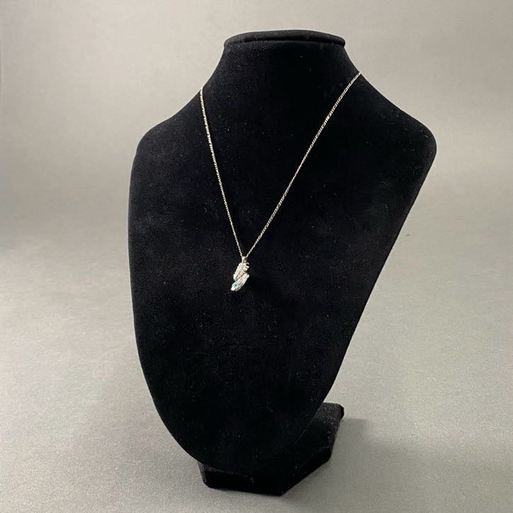 h17-⑧ SAAD サード Sana フェザートップ シルバーチェーン ネックレス