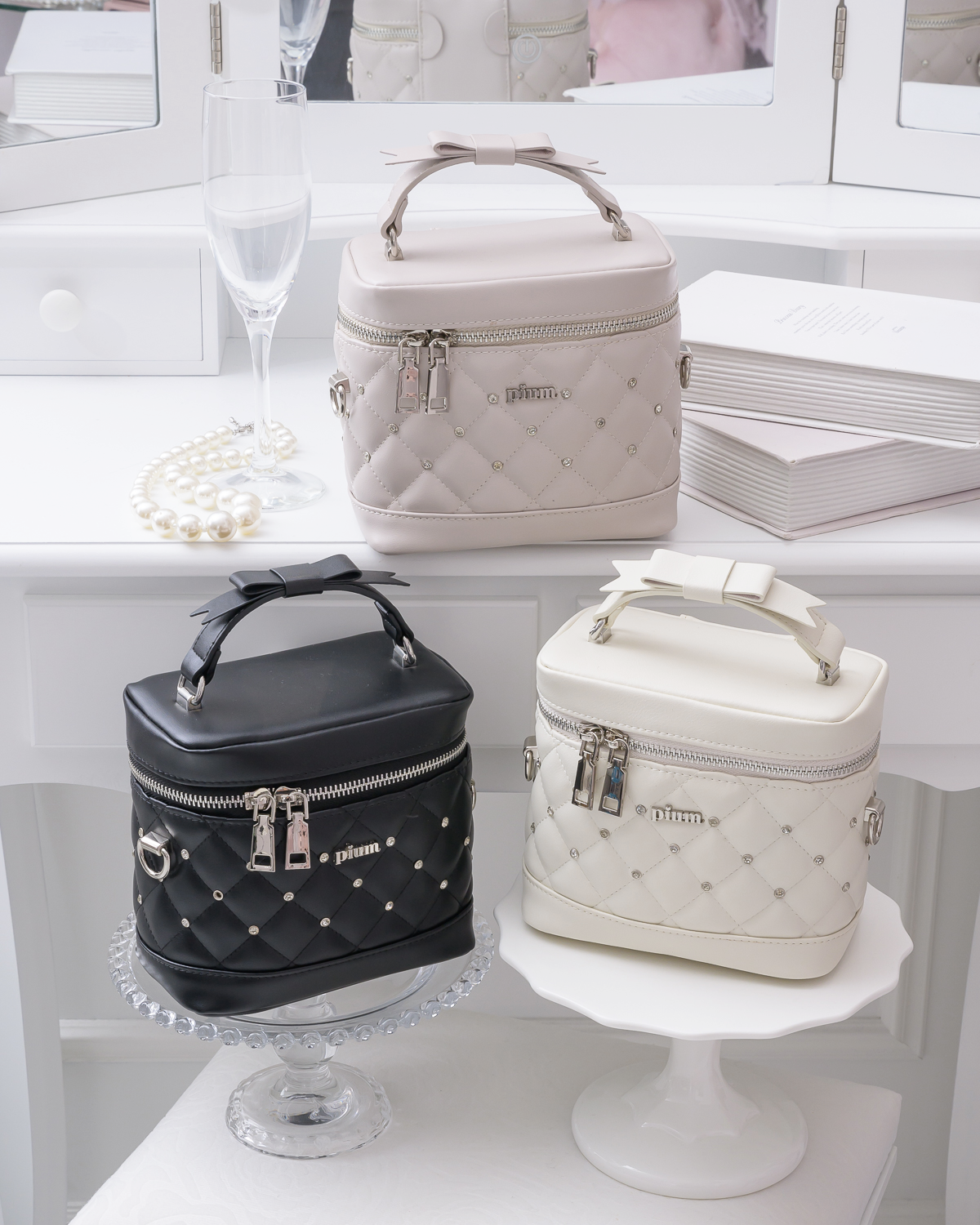 ビジューキルティングバニティバッグ – pium