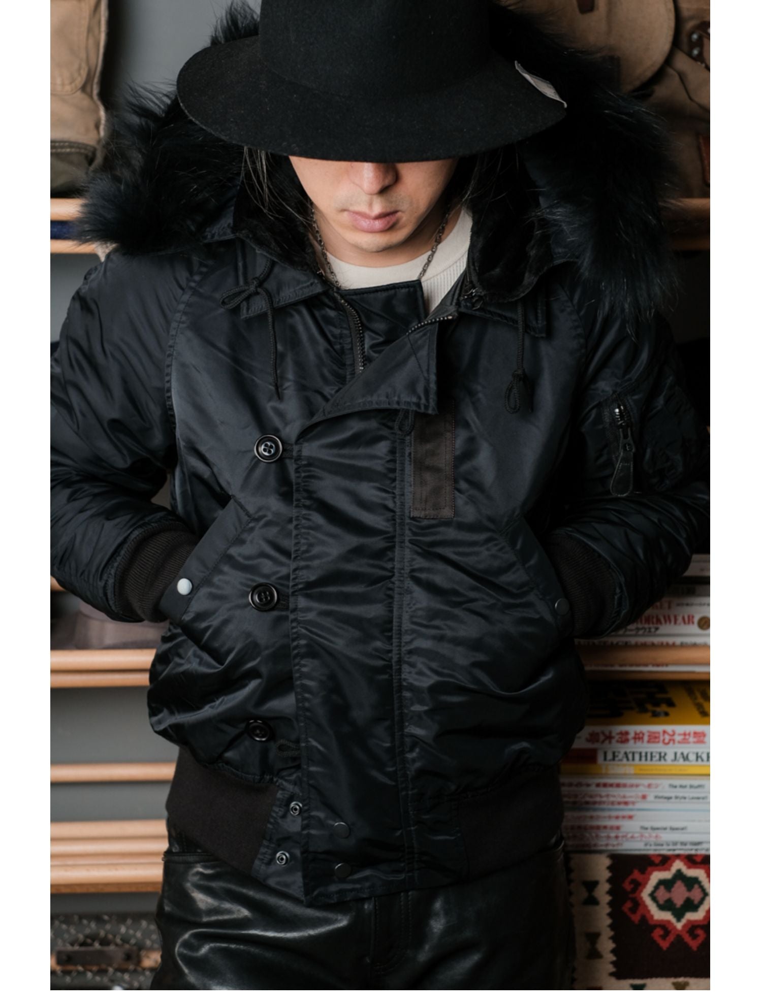 4色展開☆たっぷりファーに中綿で防寒性抜群☆ヴィンテージ復刻 N-2B