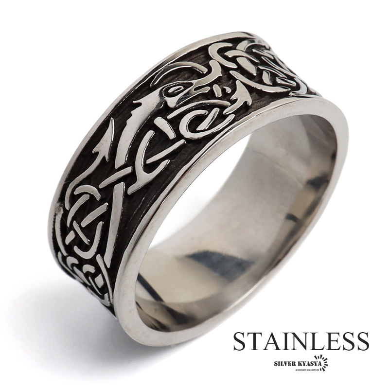 ステンレス ブラックリング ケルト文様 [r554] | スタイルで探す,個性