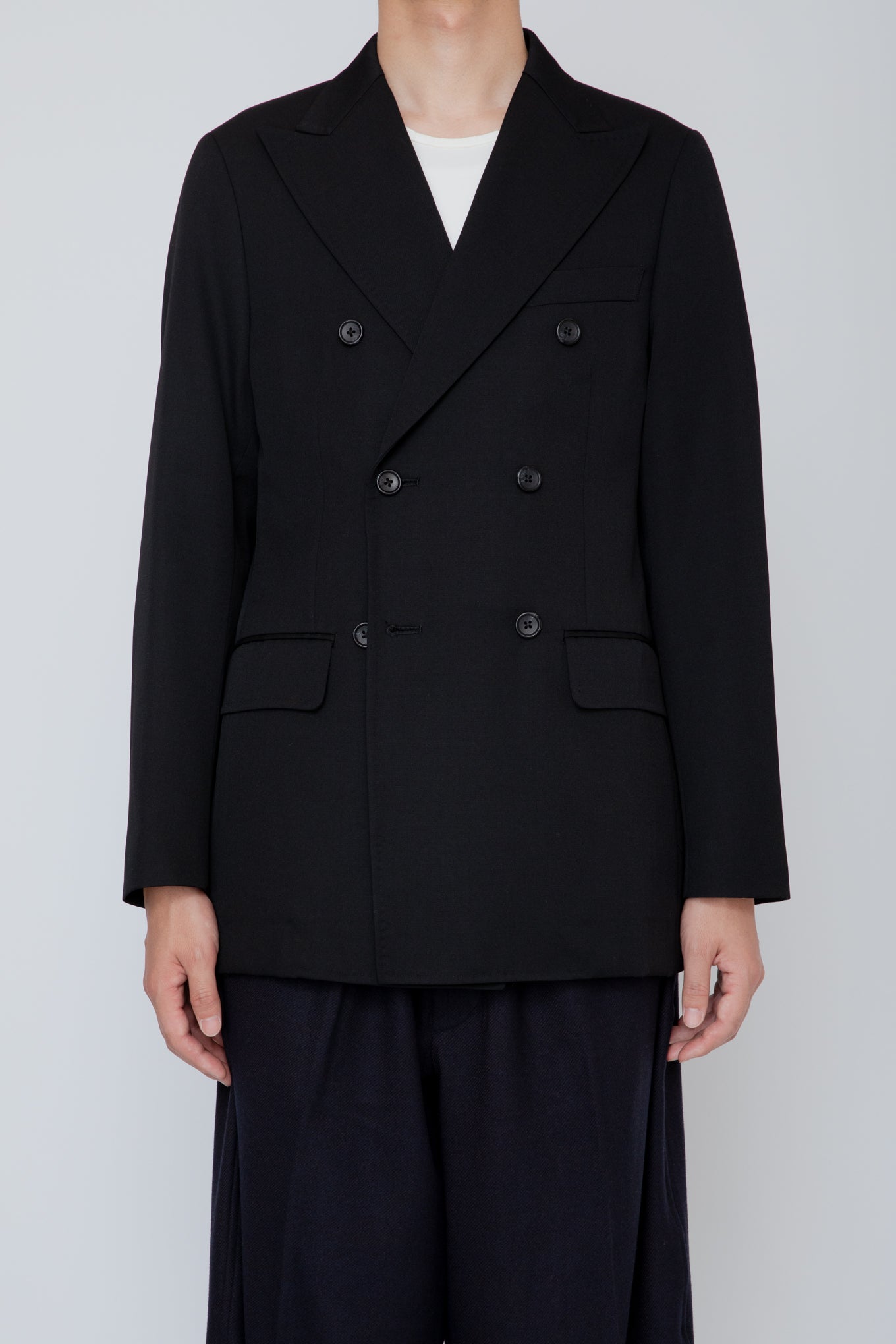 DOUBLE BREASTED JACKET/BLACK – RAINMAKER KYOTO