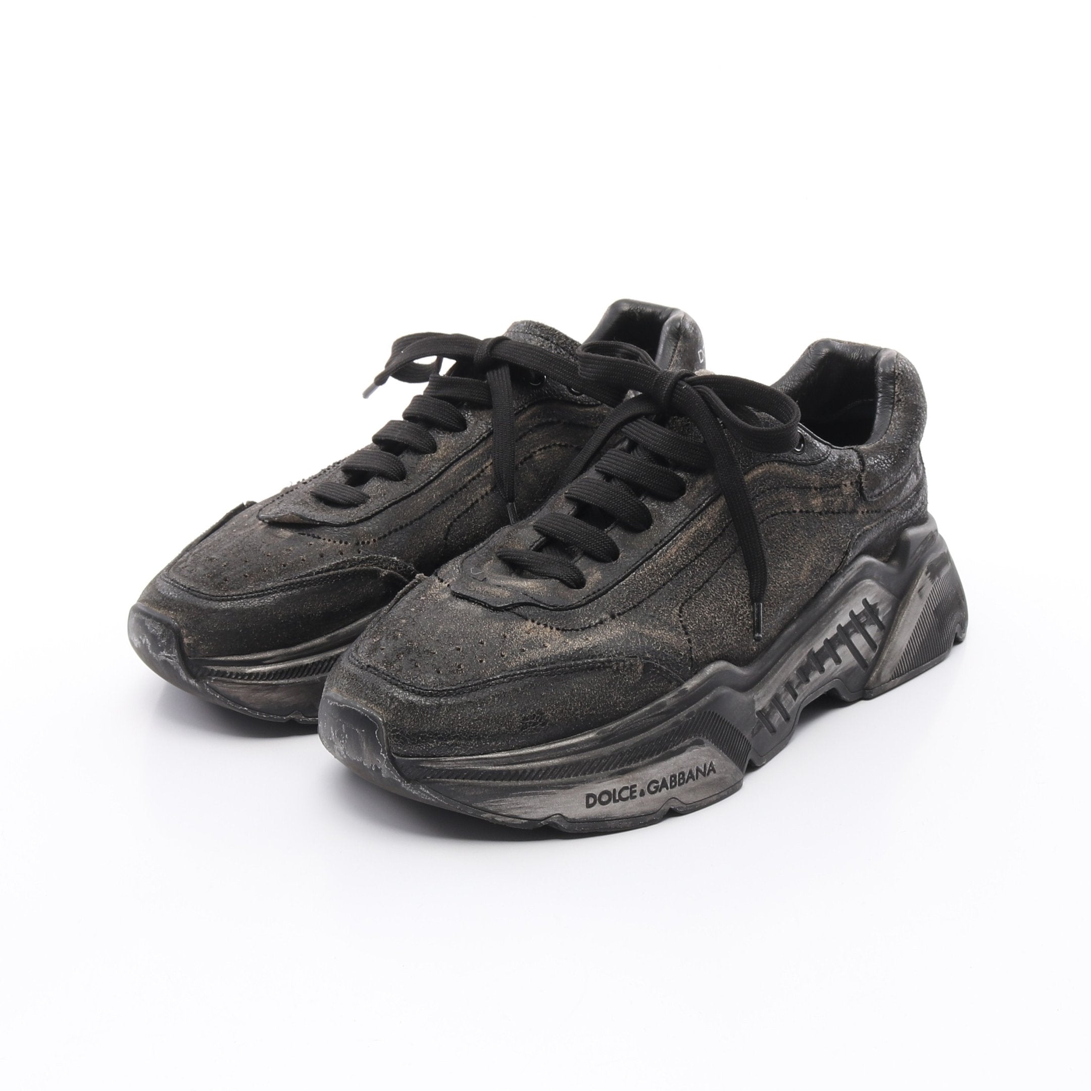 デイマスター スニーカー レザー ブラック ダメージ加工 ドルチェ