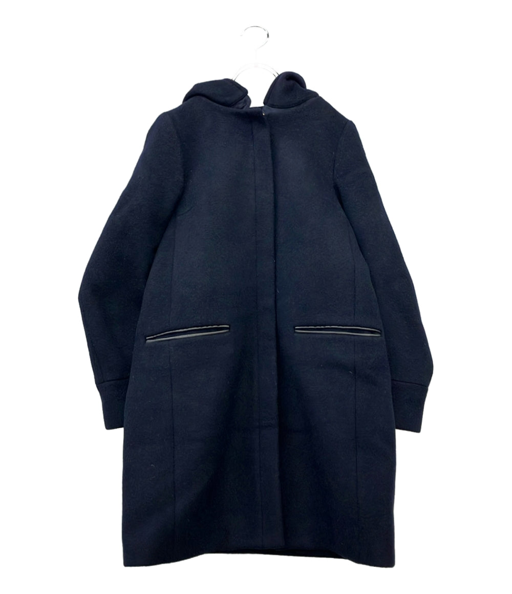 IENA ウールコート フード付き ダブルジップ 二重織りシャルムフード