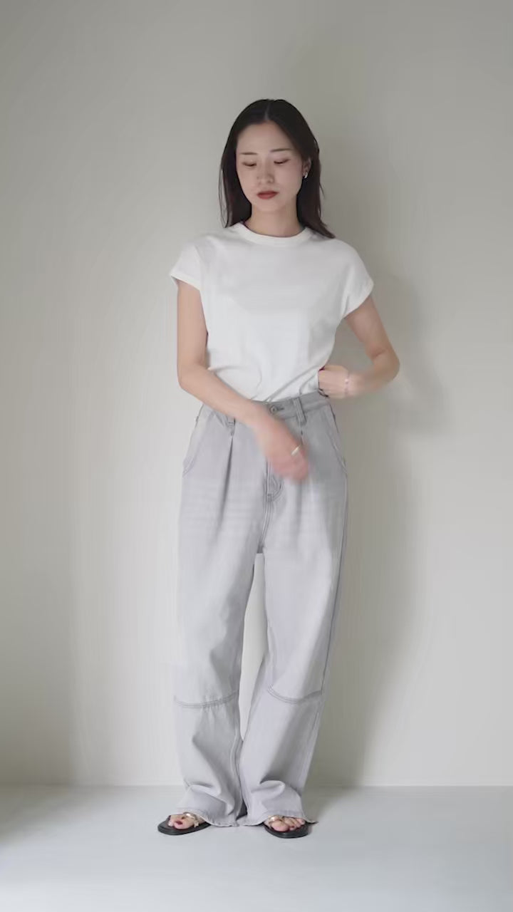 YENN（イェン） ハイライズ タックワイドパンツ / レディース ボトムス