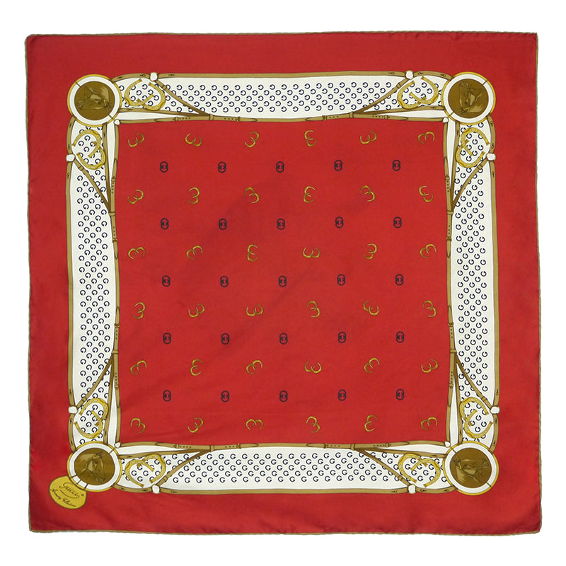 OLD Gucci 80sシルクスカーフ（赤/ホースシュー柄） – Vintage Shop Rococo