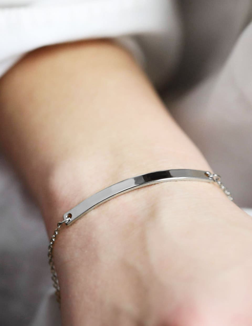 316L プレートチェーンブレスレット サージカルステンレス – 金属