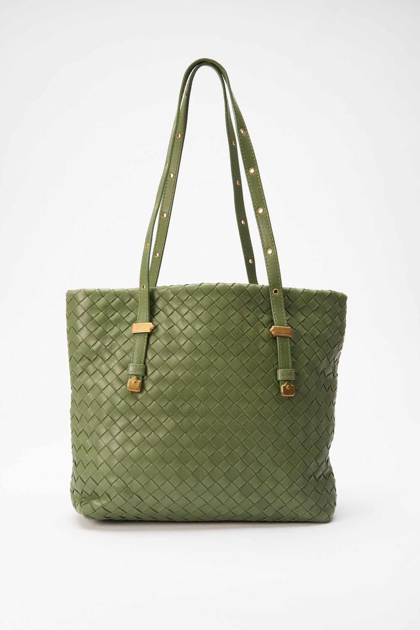 Bottega Veneta Intrecciato Leather Tote - Green – The Hosta