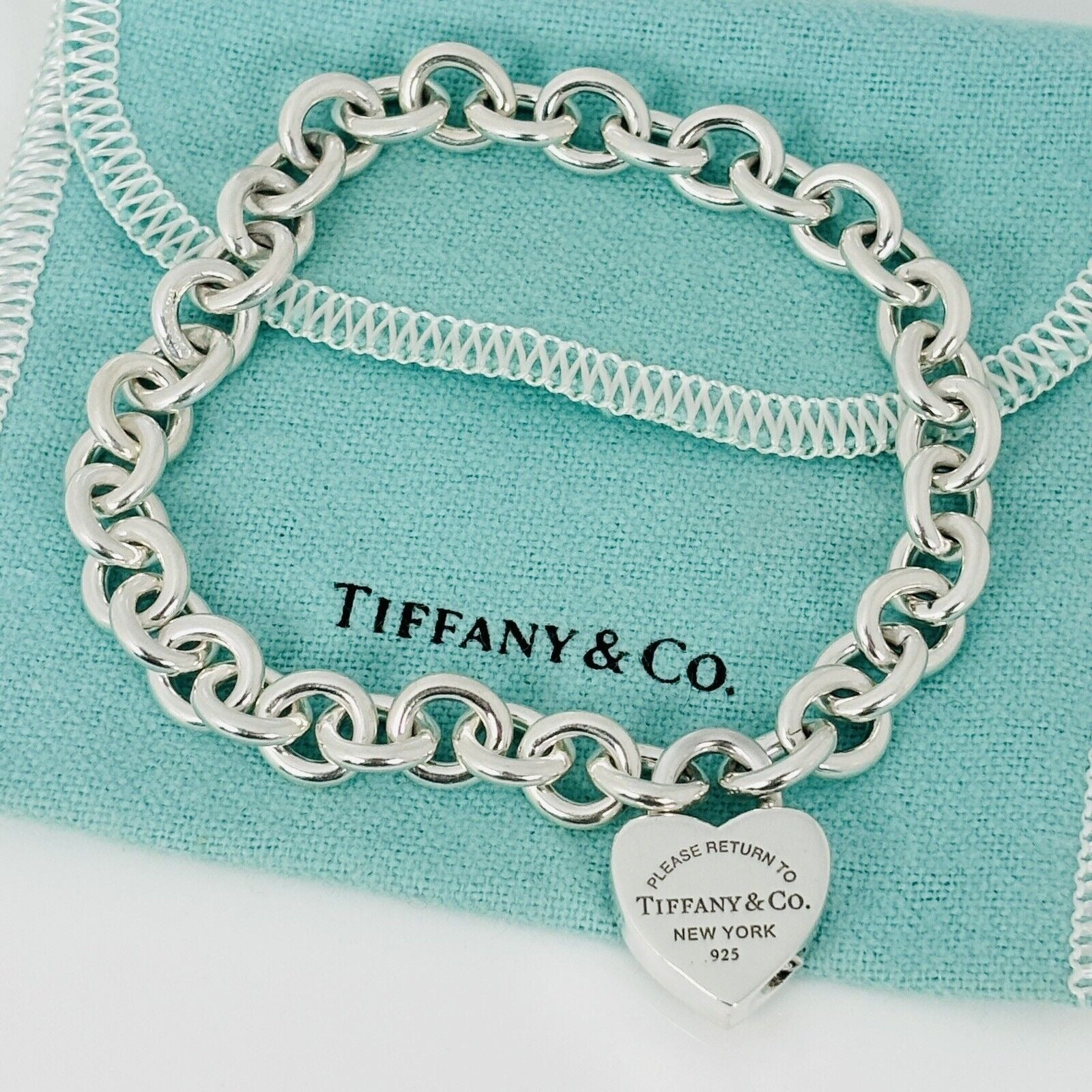 Please Return to Tiffany & Co Heart Tag Padlock Bracelet in Silver
