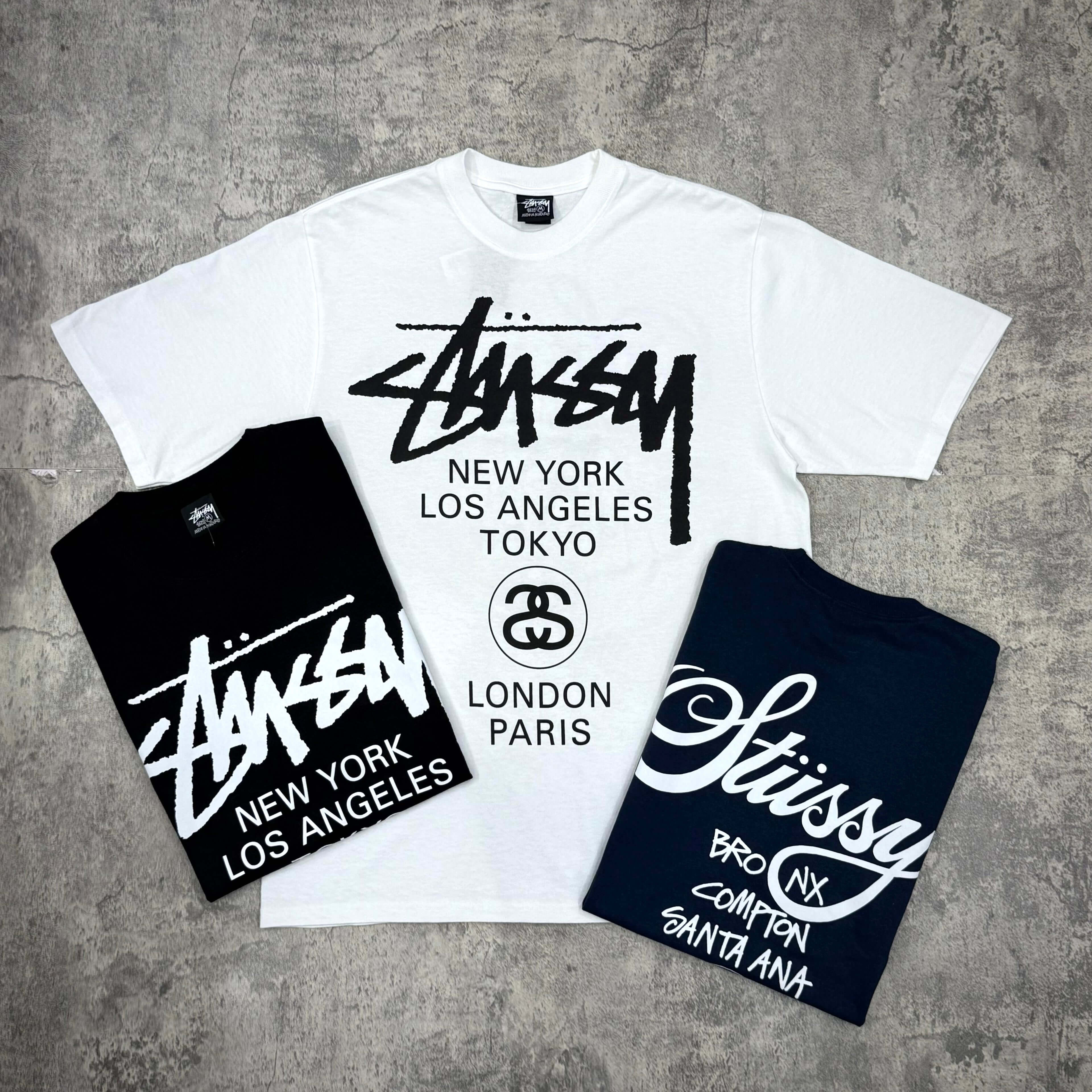 Stussy World Tour Tee - Navy / Black / White | In stock