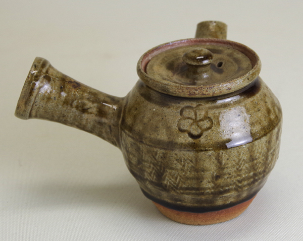 濱田庄司（人間国宝）飴釉刻文急須 識箱 ｜益子焼販売 善五