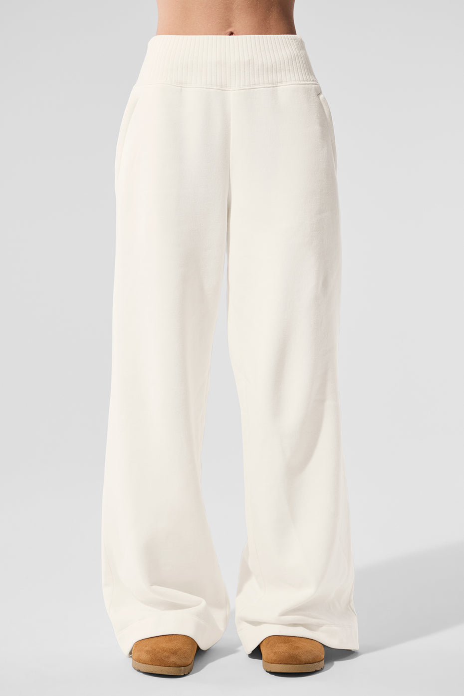 Serenity Wide Leg Sweatpant - Ivory | ALO