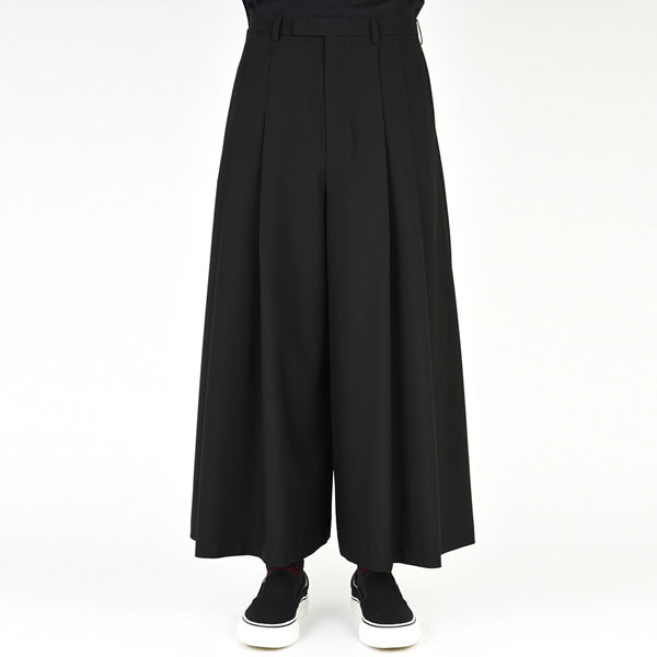 WOOL GABARDINE 2TUCK CROPPED WIDE SLACKS - LAD MUSICIAN 「Area」