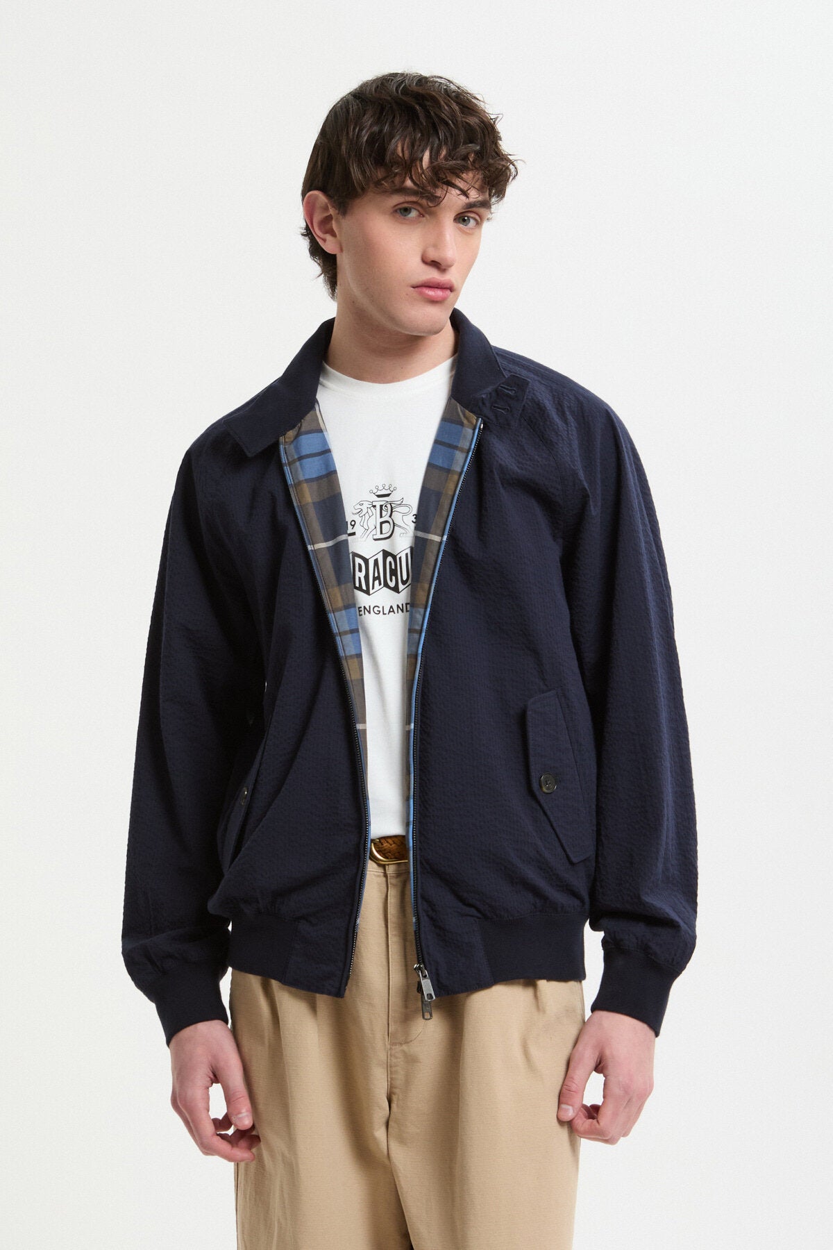 G9 Seersucker Navy | Baracuta