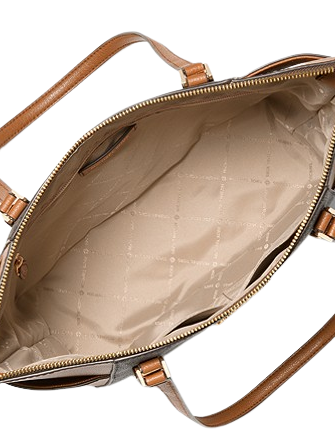 Michael Michael Kors Charlotte Large Logo and Leather Top Zip Tote