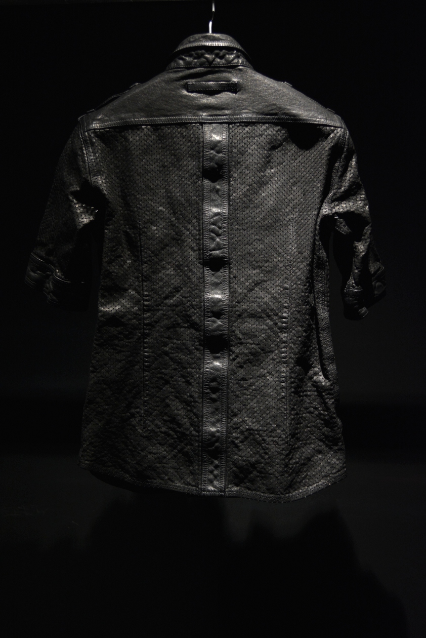 1499-02 レザーシャツ ジャパンステアーパンチング製品染め イサム