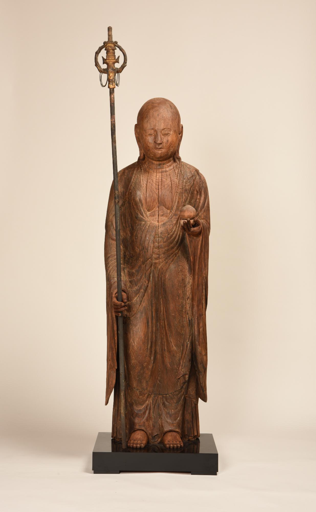 桜】仏教美術 特大 木造 地蔵菩薩立像 約180cm/仏像 如来 明王 地蔵