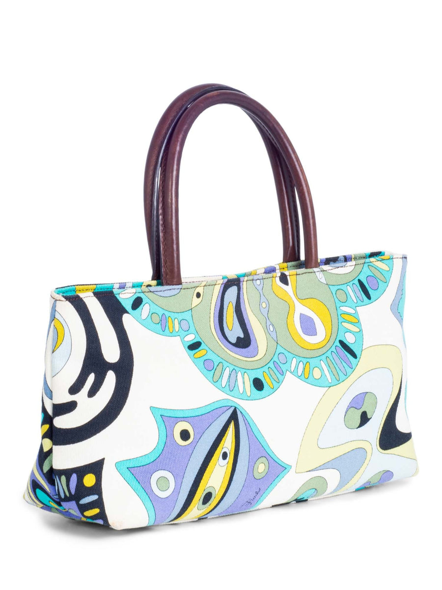 Emilio Pucci Signed Vintage Top Handle Bag Multicolor