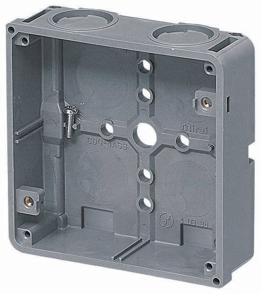 CDO-4ASS｜埋込四角アウトレットBOX 中薄型 グレー色 – 電材Days