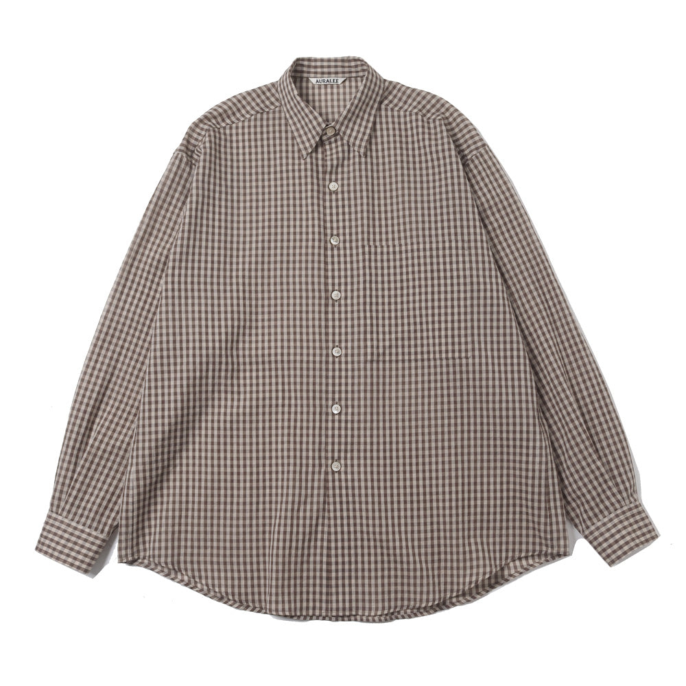 AURALEE) AIRY LIGHT COTTON CHECK BIG SHIRT (A25SS01GC) | AURALEE
