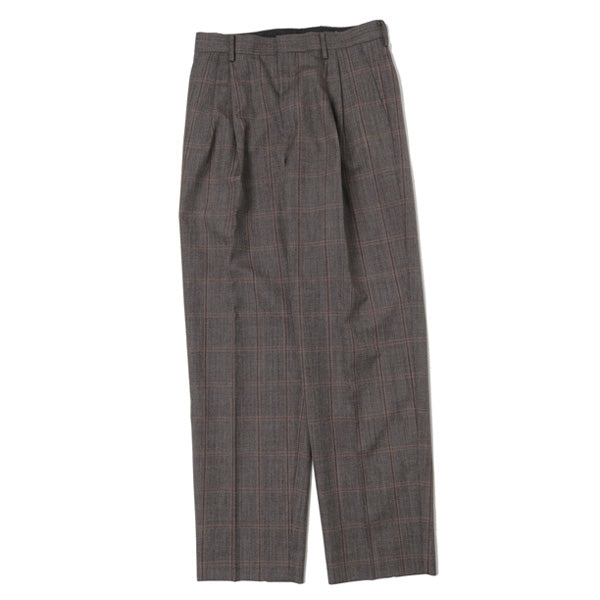 BLUEFACED WOOL CHECK WIDE SLACKS (A21AP02CB) | AURALEE / パンツ