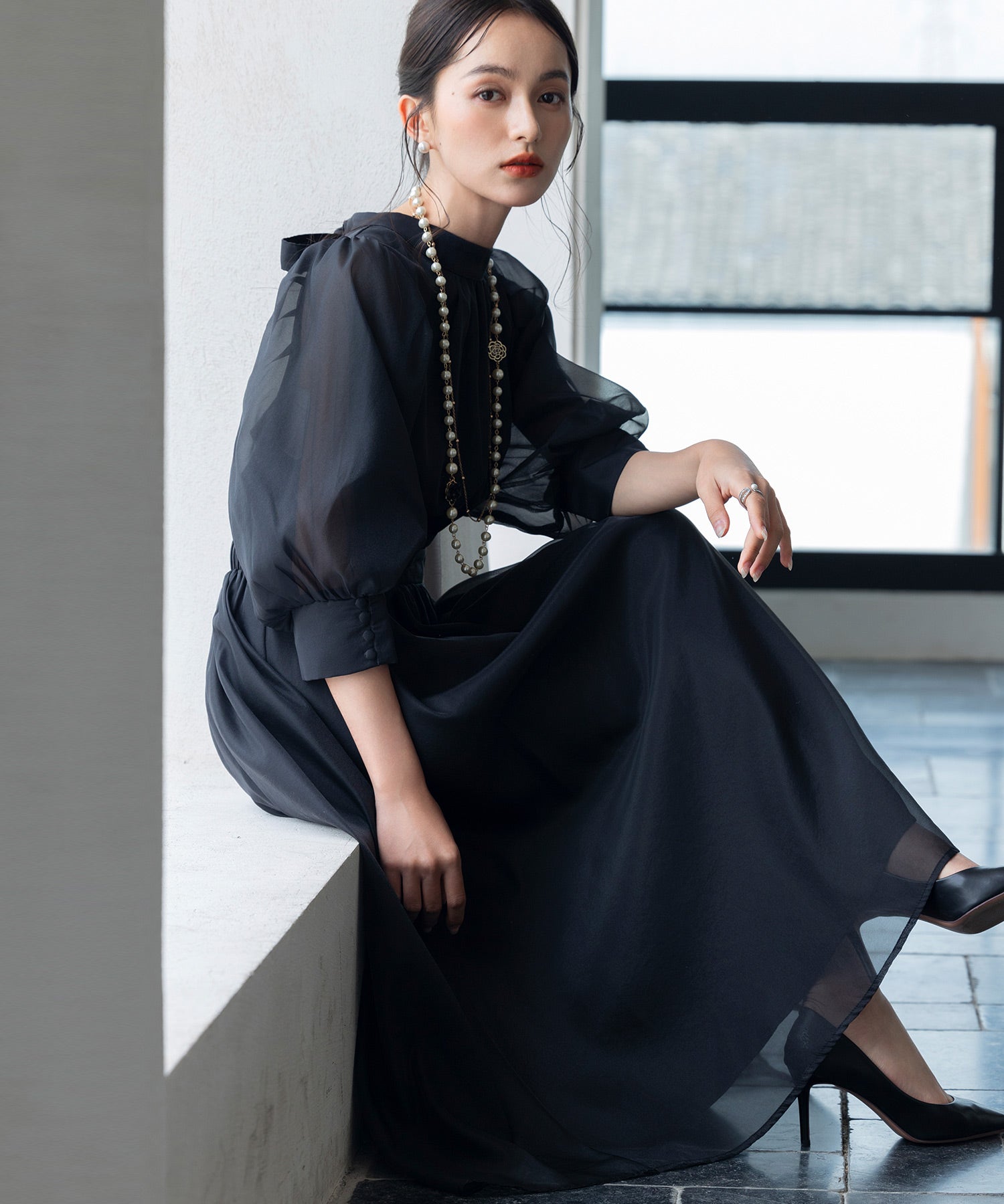 ワンピース オーガンジー 結婚式 フォーマル パーティードレスdsn0046