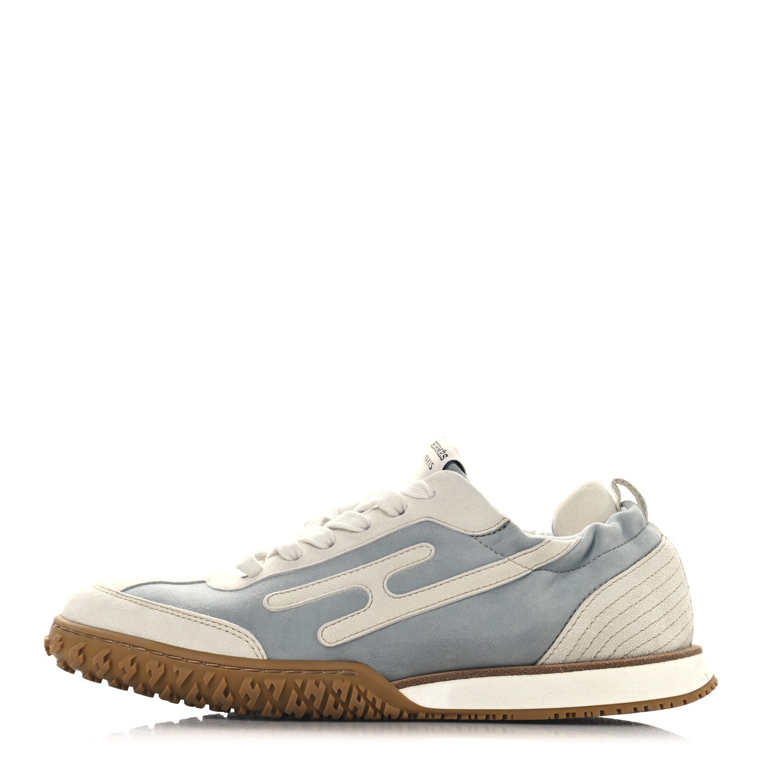 Hermes Suede Goatskin Jet Sneakers 37 Gris Nuage White 1733537