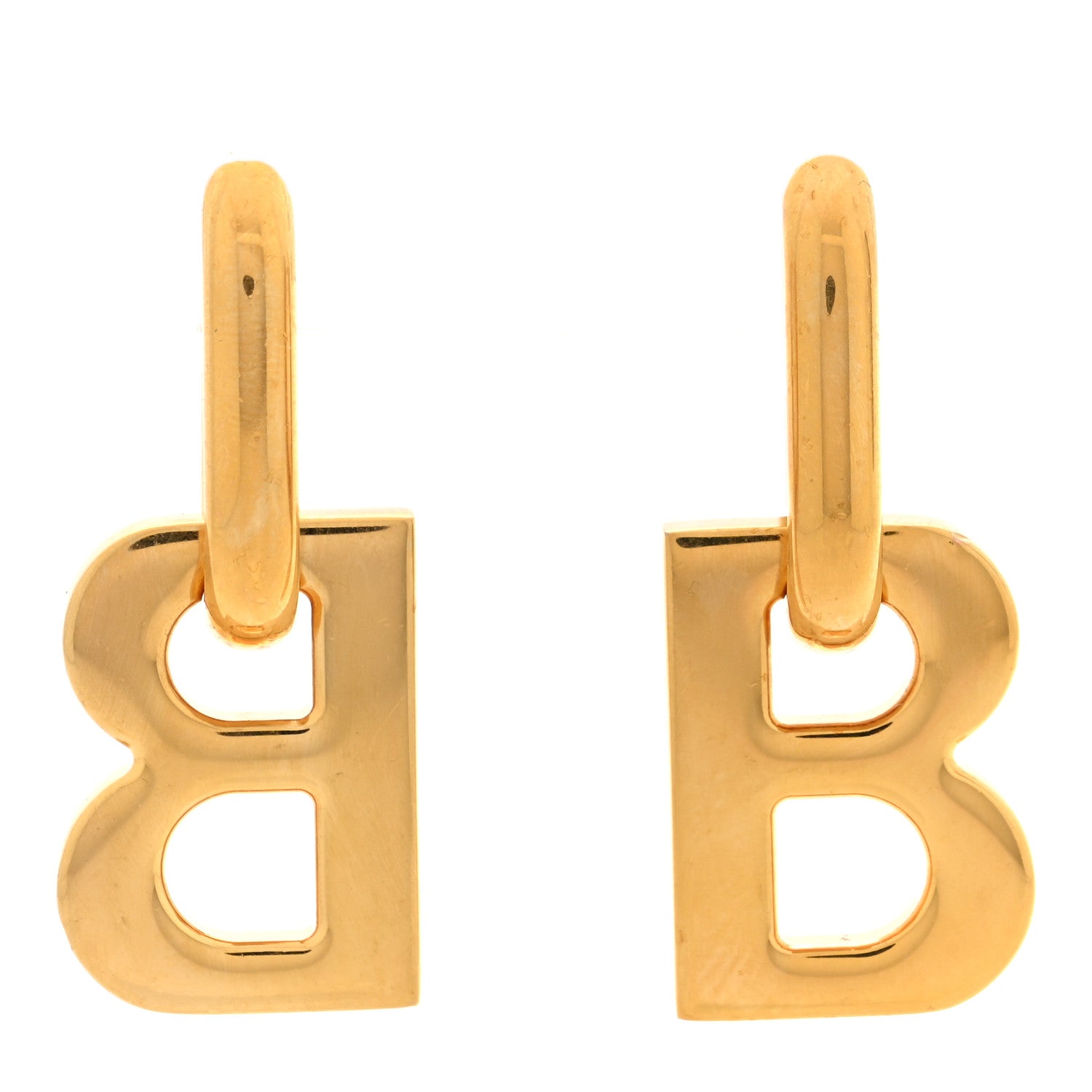 Balenciaga Metal B Chain Drop Earrings XS Gold 1821562 – FASHIONPHILE