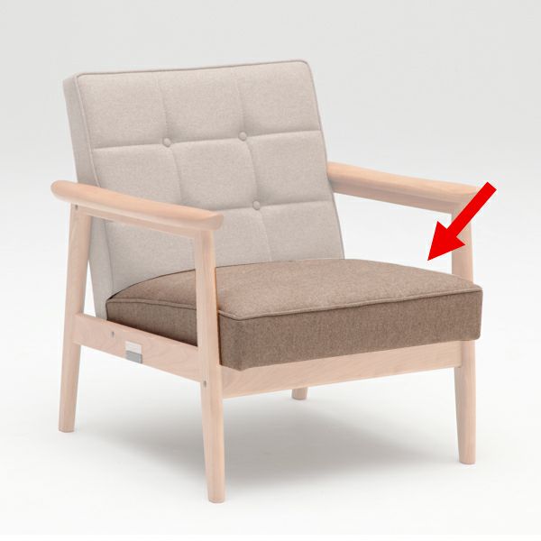 カリモク60+カリモク Kチェア1シーター座面シートフラノベージュ