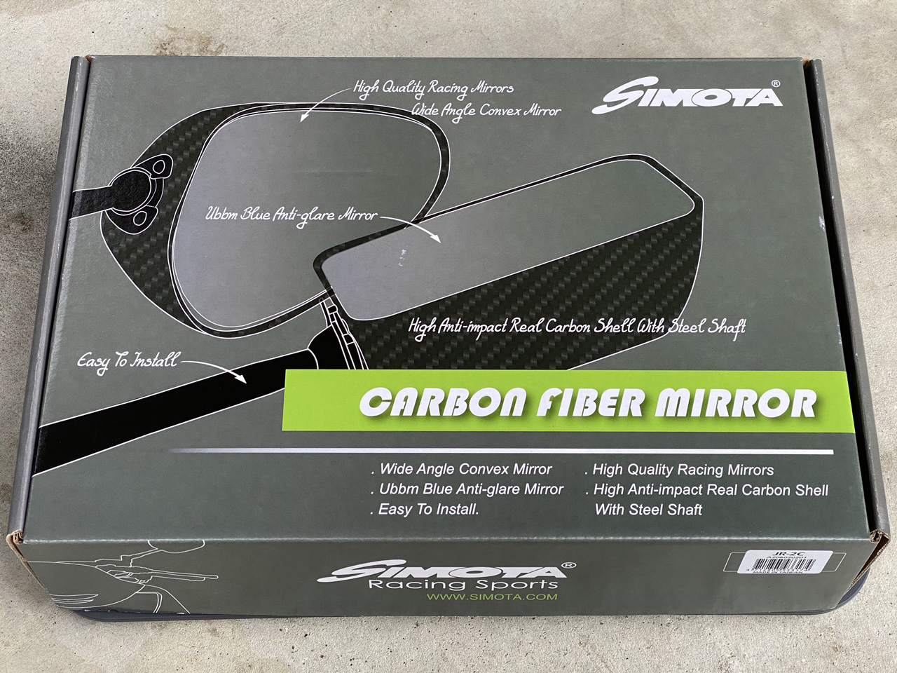 マジェスティS SIMOTA（シモタ）カーボンファイバーミラー オーバル JR